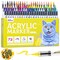 LET'S RESIN PAINT Acrylic Paint Markers Brush Tip 72 Colors,Automatic Ink Control Acrylic Paint Pens,No Bleed & Good Coverage Acrylic Markers for Coloring Books,Rock Painting,Canvas,Ceramic,Wood